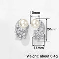 Floral Zircon Meteor Faux Pearl Drop Earrings, Luxury Wedding Banquet Engagement Jewelry view 4