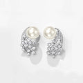 Floral Zircon Meteor Faux Pearl Drop Earrings, Luxury Wedding Banquet Engagement Jewelry view 5