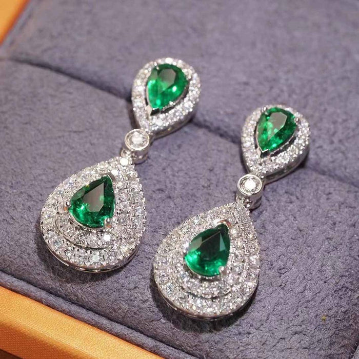 Teardrop Zircon Drop Earrings, Elegant Light Luxury Versatile Classic Jewelry For Women