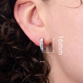 Fashion Square Zircon Design Hoop Earrings, Simple Geometric Daily Wear Luxury Style Accessories view 4