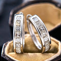 Fashion Square Zircon Design Hoop Earrings, Simple Geometric Daily Wear Luxury Style Accessories view 2