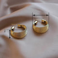 Light Luxury Brushed Metal Circle Stud Earrings Statement Personality Design Fashion Jewelry view 4
