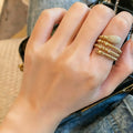 Spiral Electroplated Metal Bead Ring For Women, Coiled Snake Design Niche Fashion Jewelry view 3