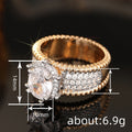 Women's Two Tone Metal Edge Inlaid Ring, Old Money Urban French Style Fashion Jewelry view 4
