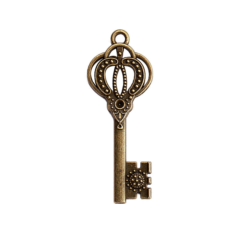 Crown Key Alloy Charm Pendant