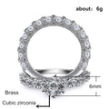 Round Solitaire Full-Eternity Clear Stone Ring In Gold And Silver Tones view 5