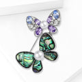 Alloy Abalone Shell Butterfly Brooch Pin For Womens Garment Decoration view 3