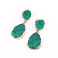 Faux Druzy Round Stud Teardrop Drop Earrings Ten Colors view 6