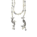 French Vintage Crystal Bow Faux Pearl Long Necklace Old Money Elegant Collarbone Choker view 5