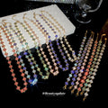 Light Luxury Stainless Steel Rhinestone Flower Necklace Bracelet Jewelry Set For Women view 1