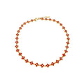 Light Luxury Stainless Steel Rhinestone Flower Necklace Bracelet Jewelry Set For Women view 5