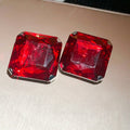 Elegant Sparkling Rhinestone Diamond Shape Iron Open Ring And Stud Earrings Jewelry Set view 3