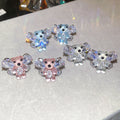 Cute Resin Bear Zircon Sparkle Clip-on Earrings For Women No Piercing Ear Cuff Jewelry view 2
