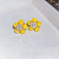 Sweet Forest Style Floral Artificial Crystal Beaded Stud Earrings With Silver Pins view 3