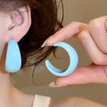 Summer Candy Color C-Shaped Resin Stud Earrings For Women Minimalist Geometric Round Style view 1