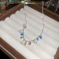 Light Luxury Copper Zircon Round Pearl Necklace Spring Summer Rainbow Dopamine Clavicle Choker view 2