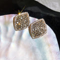 Alloy Full Rhinestone Twisted Diamond Stud Earrings Light Luxury Vintage Banquet Jewelry view 2