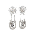 Vintage Alloy Sun Starburst Geometric Drop Earrings, European Statement Ear Stud Style view 5