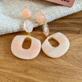 Resin Oval Geometric Stud Earrings Fresh Sweet European Style Fashion Jewelry 2026 view 4