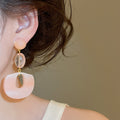 Resin Oval Geometric Stud Earrings Fresh Sweet European Style Fashion Jewelry 2026 view 3