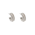 Luxury Half Hoop Rhinestone Studs For Women Sparkling Alloy Statement Minimalist Earrings view 5