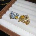 Light Luxury Copper Cheetah Open Ring With Oval Zircon Leopard Design For Index Finger view 4