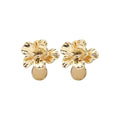 Vintage Alloy Metal Flower Studs With Pearl Drop, Elegant Niche Design Luxury Statement Earrings view 5