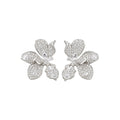 Sparkling Full Zirconia Flower Stud Earrings In Copper Luxury Floral Fashion Jewelry view 5