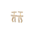 18K Gold Plated Copper Bow Stud Earrings With Silver Posts And Sparkling Zircon Luxury Style view 5