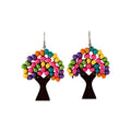 Colorful Raffia Ethnic Tree Pendant Necklace And Earrings Jewelry Set For Women Vacation Style view 5