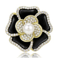 Elegant Alloy Camellia Flower Brooch For High End Clothing Decoration view 5