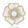 Elegant Alloy Camellia Flower Brooch For High End Clothing Decoration view 1