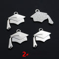 Alloy Graduation Cap Book Backpack Charms, DIY Jewelry Accessories For Necklaces And Bracelets view 3