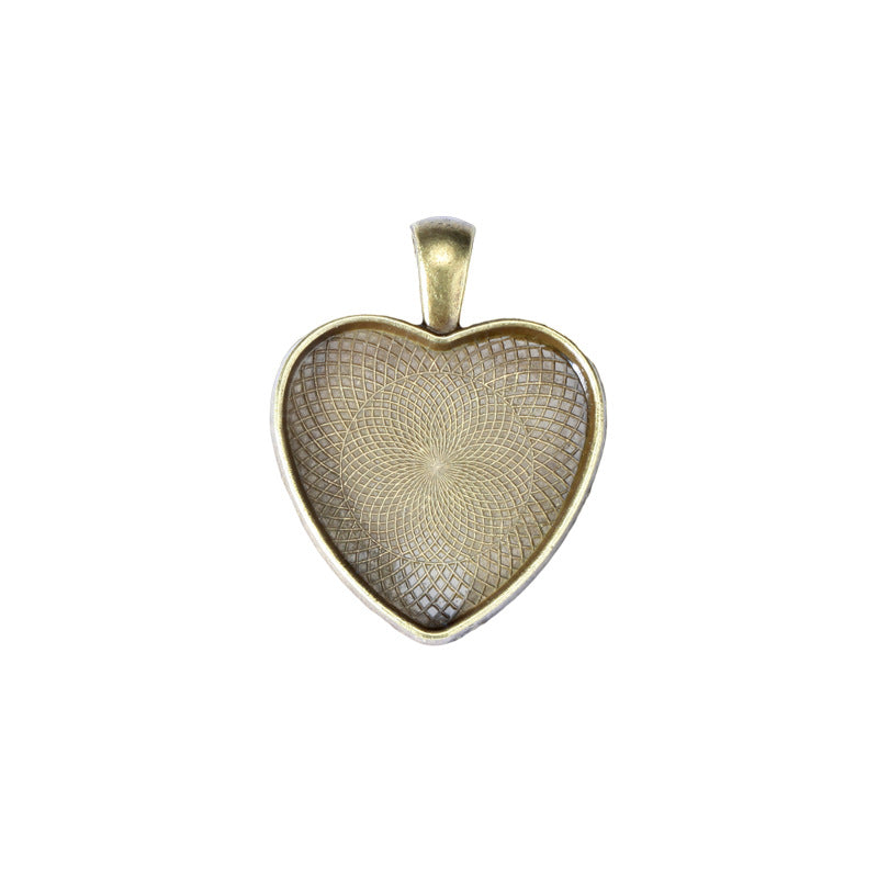 Vintage 25mm Heart Cabochon Tray Bezel Setting Base