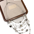 French Vintage Crystal Beaded Multi Layer Irregular Faux Pearl Old Money Choker Necklace view 5