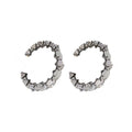 Light Luxury Round Cat Eye Stone Zircon Stud Earrings With Silver Needles For Women view 5