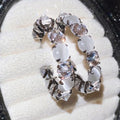 Light Luxury Round Cat Eye Stone Zircon Stud Earrings With Silver Needles For Women view 3