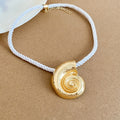 Light Luxury Alloy Conch Pendant Silk Cord Sweater Necklace For Women Vacation Retro Style view 4
