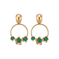Iron Post Acrylic Round Flower Pendant Drop Earrings For Women Vintage European Court Style view 5