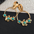 Iron Post Acrylic Round Flower Pendant Drop Earrings For Women Vintage European Court Style view 4