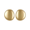 Glossy Metal Oval Stud Earrings Iron Geometric Minimalist Modern Vintage Luxury Style Earrings view 5