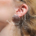 French Style Hollow Fan Shape Zircon Stud Earrings For Women, Elegant Light Luxury Jewelry view 4