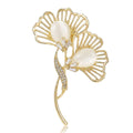 Alloy Magnolia Flower Brooch Pin For Womens Suits And Shirts view 1