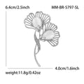 Alloy Magnolia Flower Brooch Pin For Womens Suits And Shirts view 4