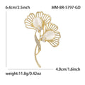 Alloy Magnolia Flower Brooch Pin For Womens Suits And Shirts view 6