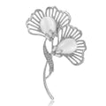 Alloy Magnolia Flower Brooch Pin For Womens Suits And Shirts view 5