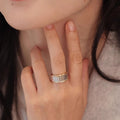 Minimalist Two Tone Plated Metal Ring For Women, Niche Stackable Fashion Jewelry view 3