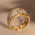 Minimalist Two Tone Plated Metal Ring For Women, Niche Stackable Fashion Jewelry view 2