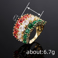 Three Color Rhinestone Arrangement Ring For Women, French Style Quadrilateral Dopamine Jewelry view 4