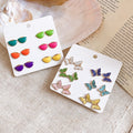 Colorful Butterfly Shell Enamel Alloy Flower Stud Earrings Jewelry Set For Women view 3